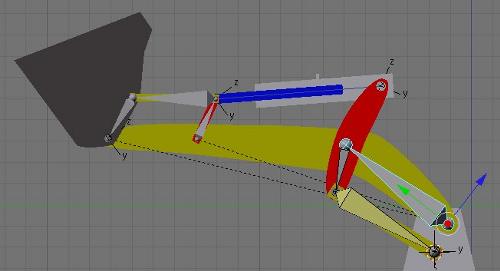 Animation Rig of the Front Bucket Mechanism
